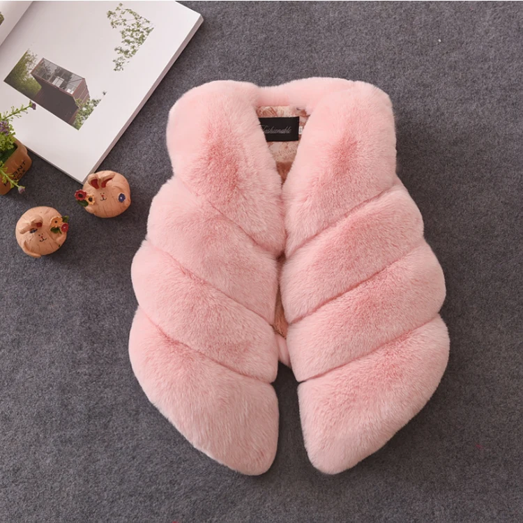 

2019 Hot Sale Winter Warm Jacket Faux Fur Baby Girl Vest Coat