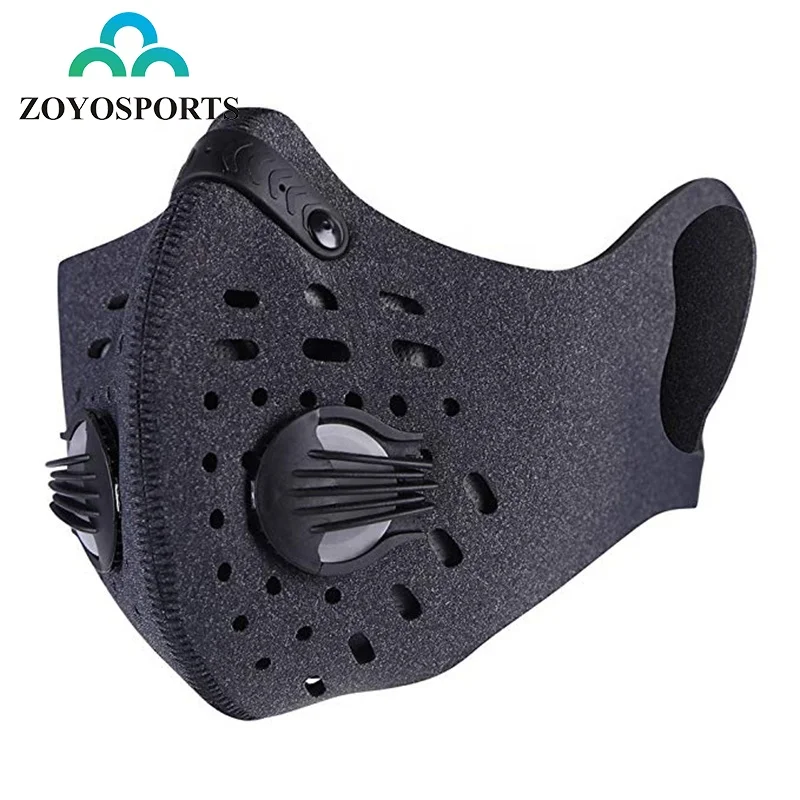 

Filtration of Exhaust Gas Pollen Allergy PM2.5 Training Face Anti Pollution Dust Mask with Activated Carbon Filter, Black grey, red