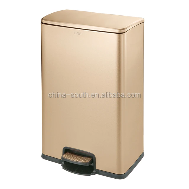 40l Square Champaign Gold Kitchen Foot Pedal Trash Garbage Can Buy