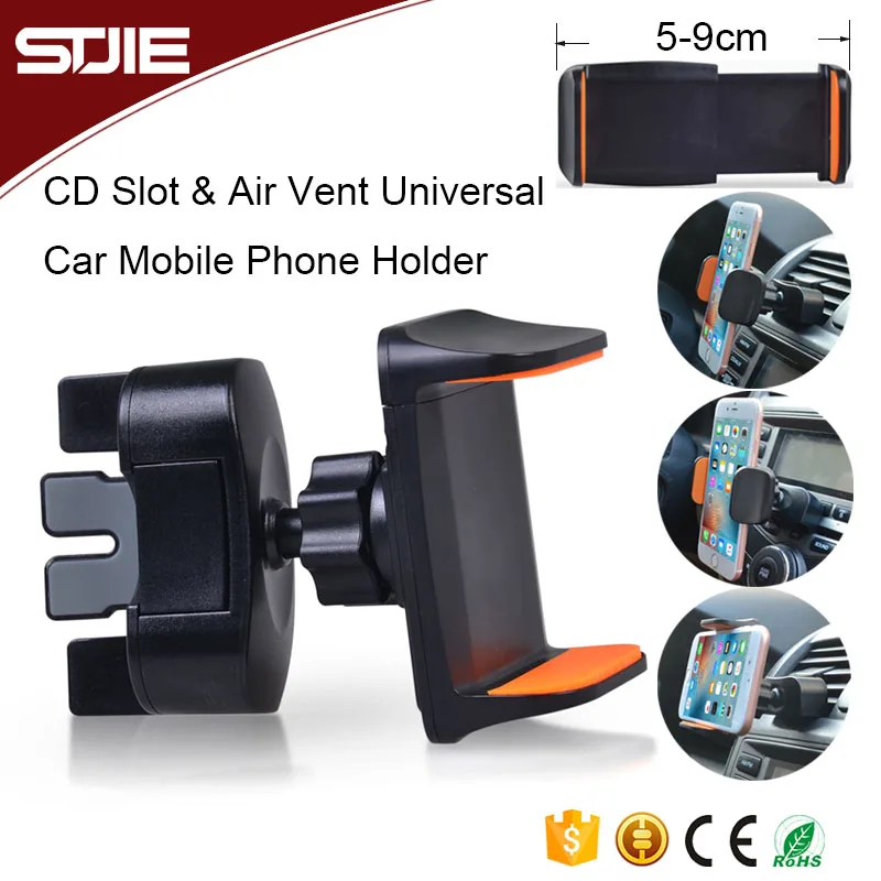 Universal Smart Air Vent Cell Phone Cradle Cd Slot Car Mount Cellphone Holder For Smartphone Mobile Stand CH003
