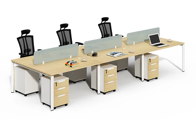 Wholesale modern office furniture cheap modular high end frosted glass 6 person office cubicles workstation