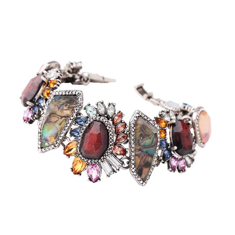 

Vintage Colourful Irregularity Gemstone Bracelet Personality Bracelet