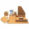 office PGenuine Real Split Bonded leather desk set organizer accessories