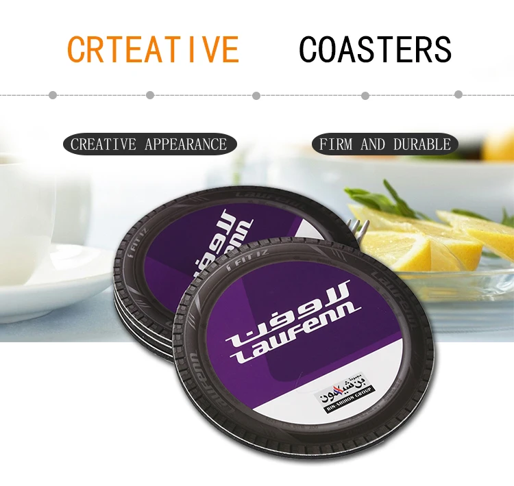 Factory Kraft Box Packaging Cheap Drink Coasters Custom Logo Funny Coaster
