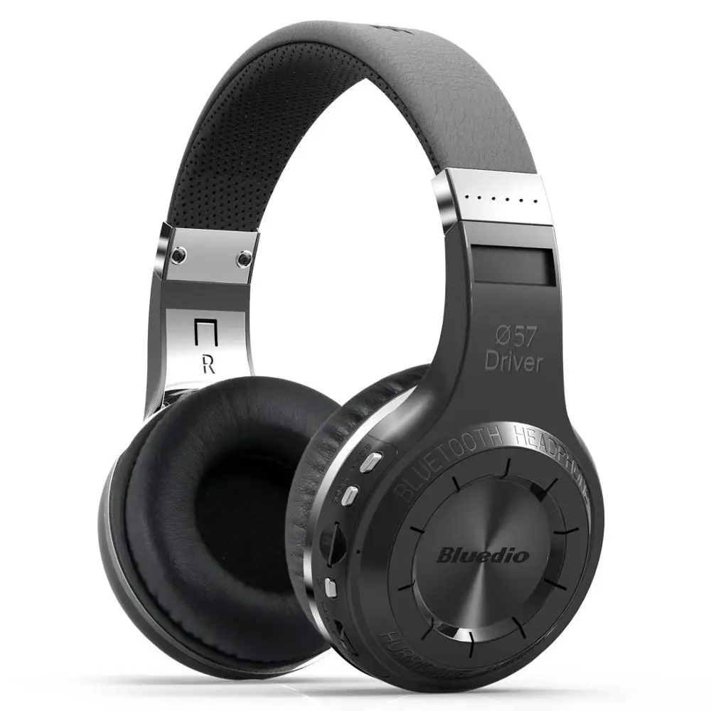 

Bluedio H+ Wireless Blue tooth Headphones V4.1 Bass Stereo Over-ear Headset with Mic FM Radio Support SD Card, Black, white