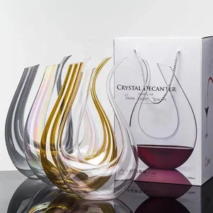 Image of 1400ml styrofoam package gift box lead free crystal clear and colorful glass wine decanter