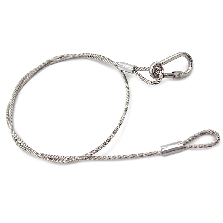 Stainless Steel Cable Lanyard Snap Hook Thimble Ends For Safety - Buy ...