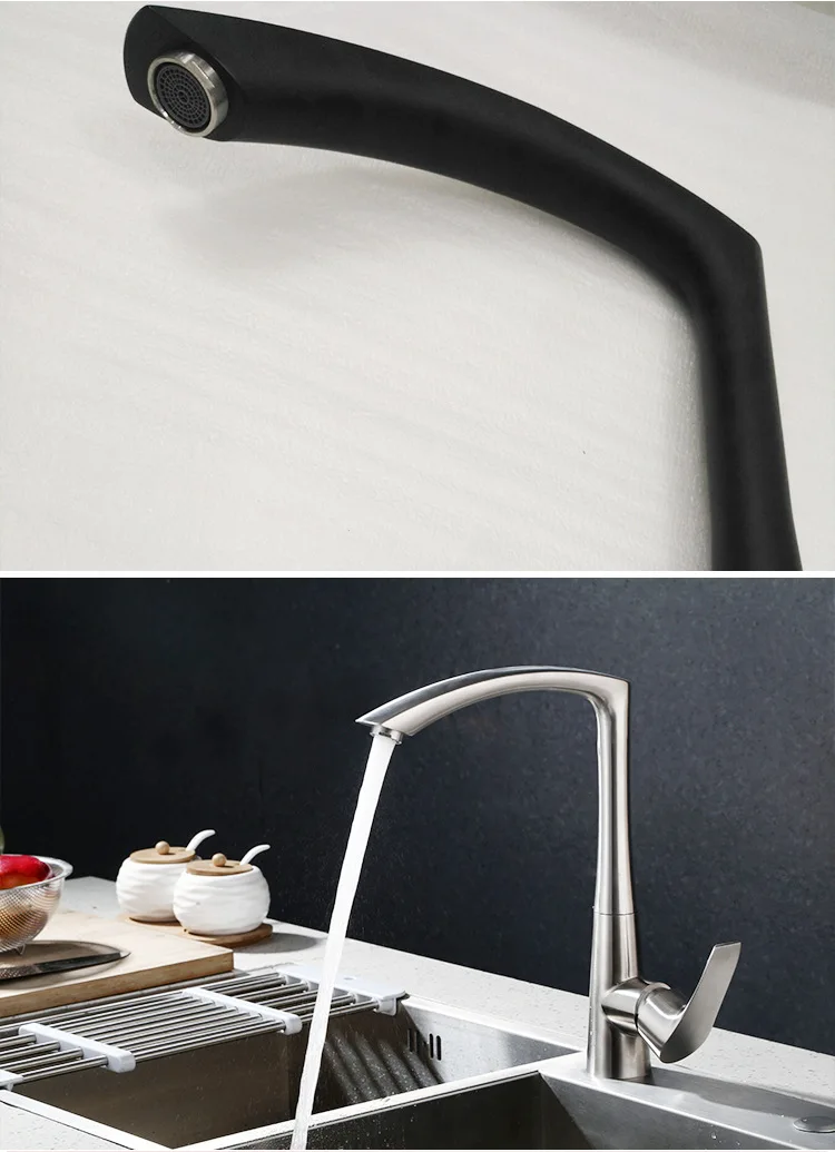 304 Sus Black Bar Sink Faucet Singlehandle Swivel Small Kitchen Faucet