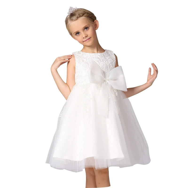 

European child models latest fashion children frocks design baby small girls white lace party dress L-116, White;pink;red
