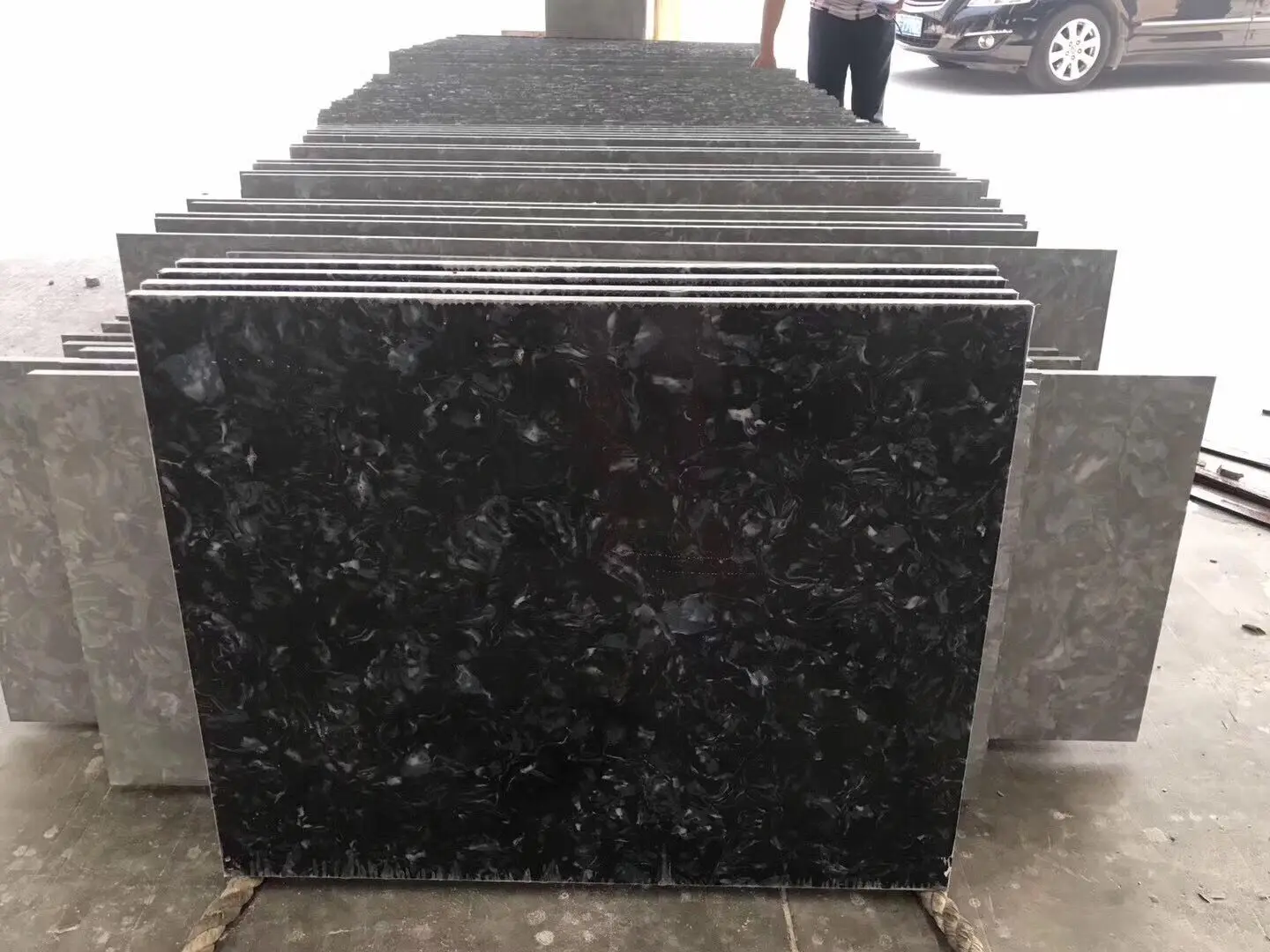 Fake stone blue pearl quartz stone tile