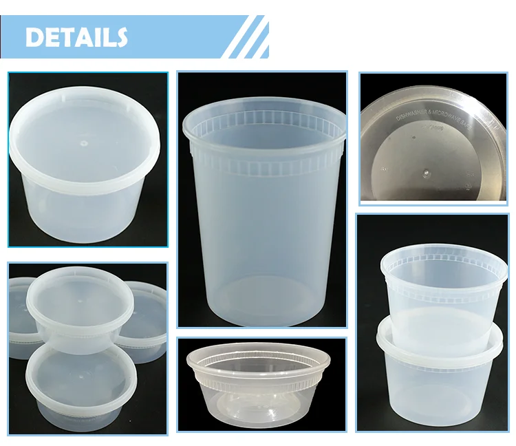 8oz 16oz 32oz Microwave Leakproof Reusable Round Dishwasher Safe