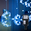 New Product Twinkle Star 138 LED Star Moon Curtain String Light Transformer Window Curtain Lights for Wedding Decor