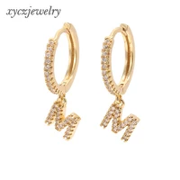 

2020 new fashion jewelry gold-plated letters M hoop earrings
