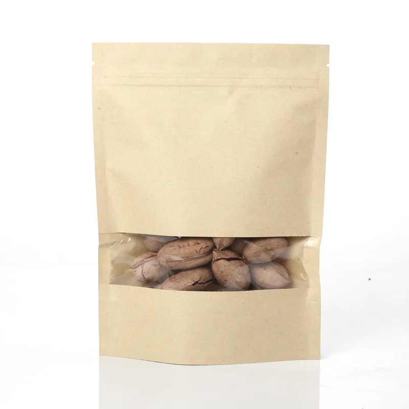 
Recyclable kraft paper zipper seal food packaging bags 