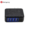 4 port folding or fixed US plug 5V USB charger with cable with UL/cUL/FCC approval