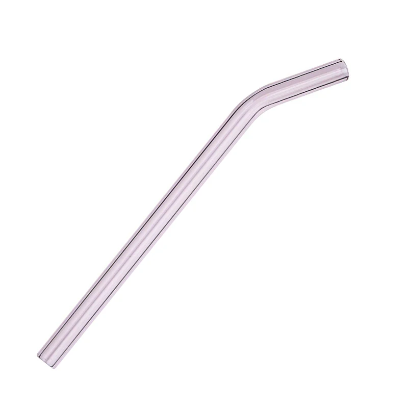 

Pink Color Reusable Eco Bent Borosilicate Glass Drinking Straw, Customized