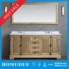 72 inch oak veneer double bowl antique bathroom vanity with marble top