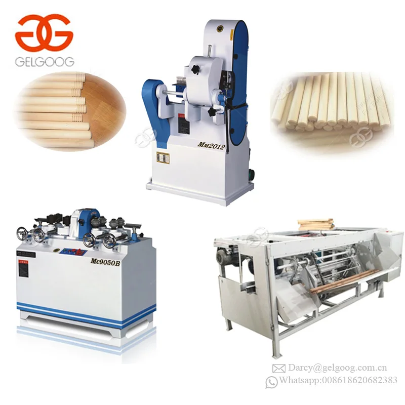 Automatic Threaded Wooden Round Stick Making Cutter Machine Broom