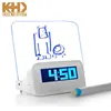 KH-CL075 KING HEIGHT Birthday Congratulation Transparent Alarm LED Massage Clock with Vanity Light