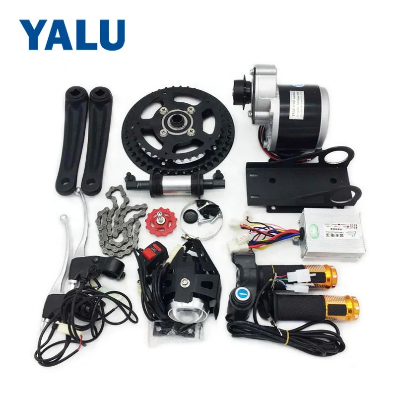 

YALU 24V 250W Electric Mountain Middle Motor bike conversion kit with Unite MY1016Z2 Motor and Battery Indicator LED Light