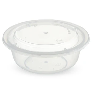 Disposable plastic sauce soup salad bowl with lid