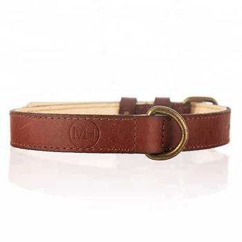 Pet Supplier Custom Leather Dog Collar For Walking Training