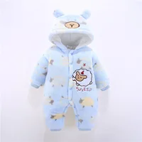 

2018 New Baby Winter Romper Cotton Padded Thick Newborn Baby Girl Warm Jumpsuit Autumn Fashion Baby's Wear Kid Climb Clothes