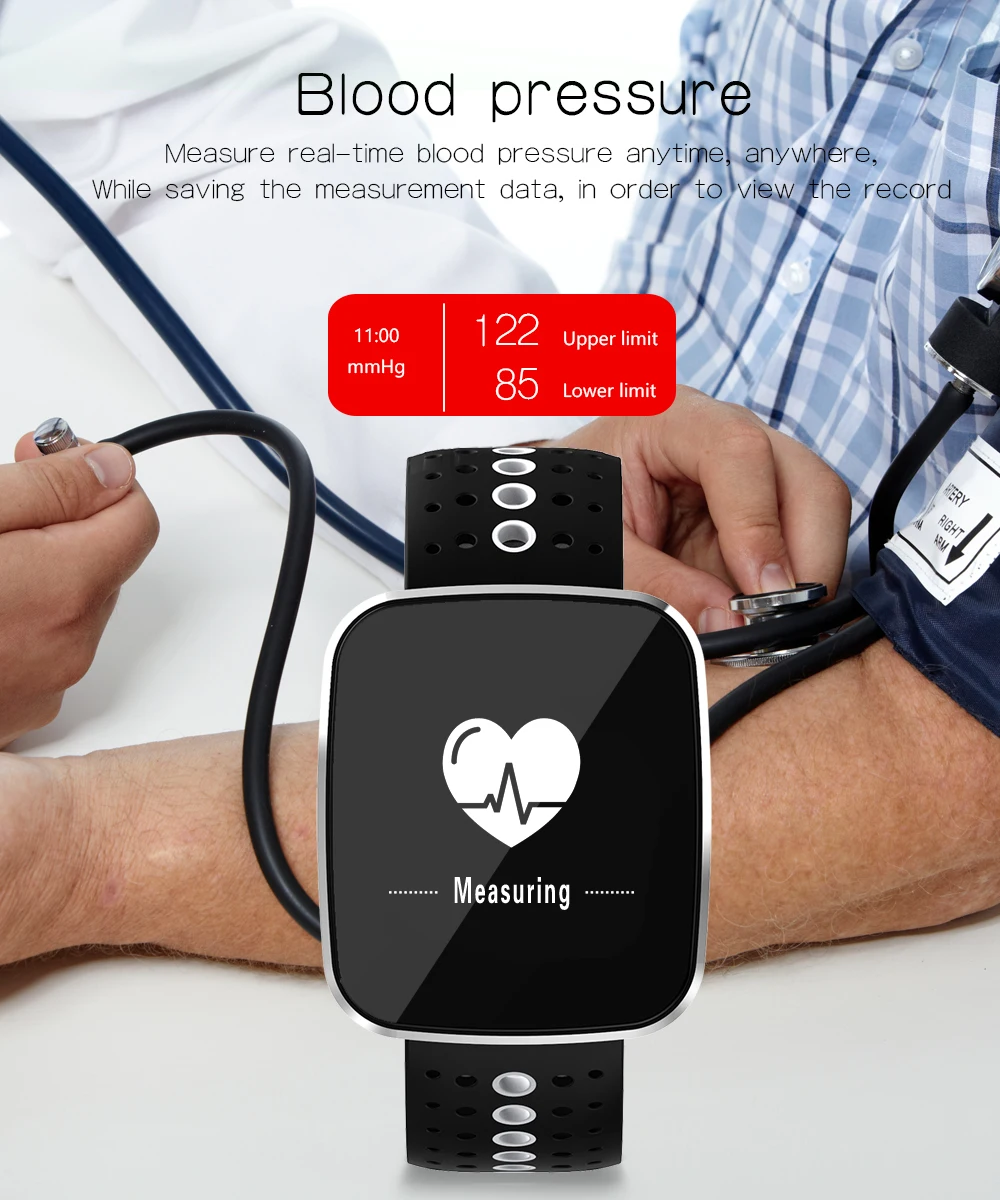 2017 Smart Watch Heart Rate Pulse Blood Pressure Monitor V6 Sportwatch