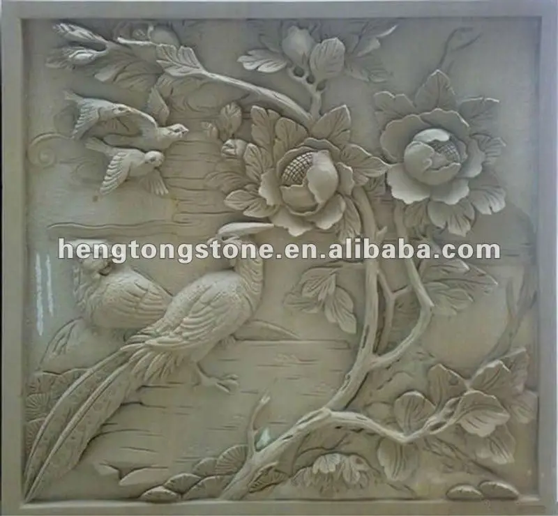 
Stone Relief Of Birds And Flowers 