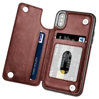 

Cell phone accessories card slots wallet leather back cover mobile case for iphone X XS MAX 11