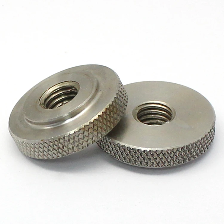 High Quality Gb807 Thread Thin Type Flat Knurled Thumb Nuts Silver Tone