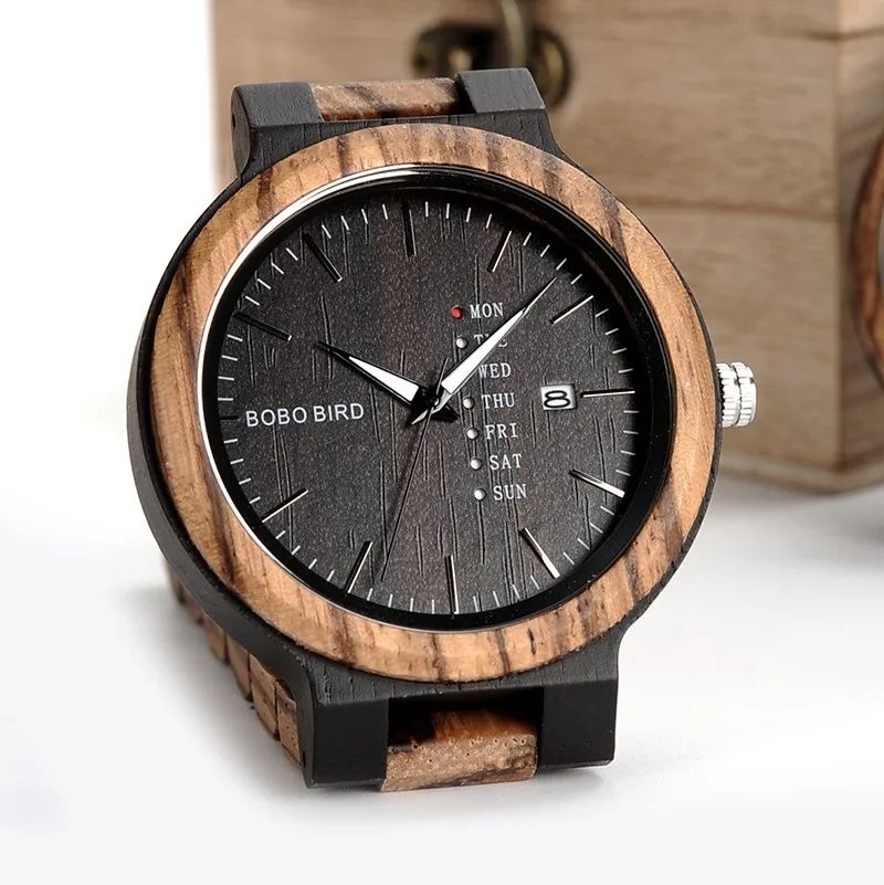 波西米亚鸟周日期显示自定义标志石英手表 relogio masculino