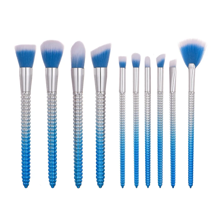 

luxury silver plated plastic corn handle 10pcs mini flat blush eyebrow fan china buy makeup brushes set, Yellow, blue, silver