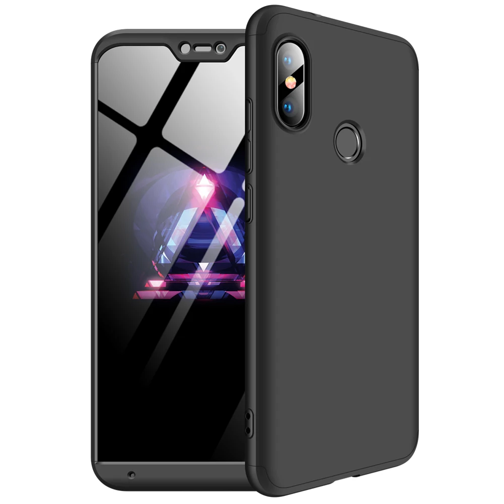 360 cover Removable 3in1 Hard PC Shield Back Cover Case for Xiaomi Redmi 6 Pro