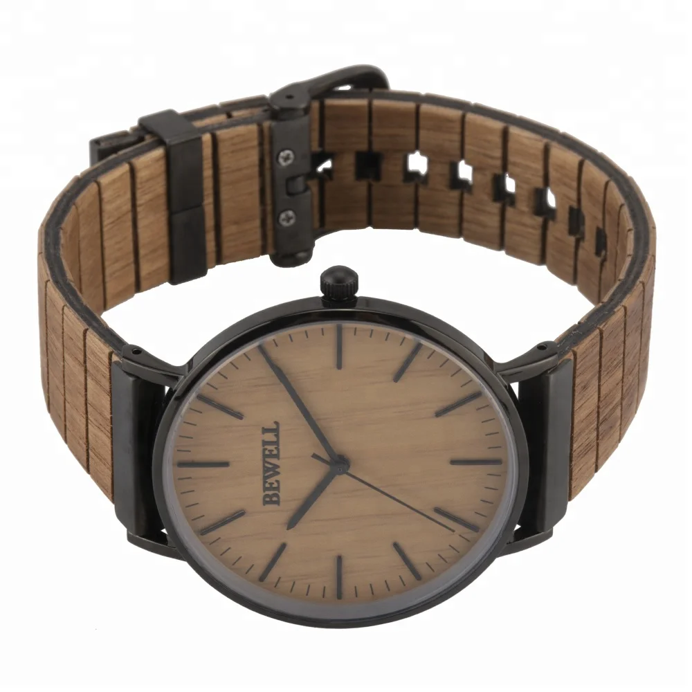

2021 Waterproof Wood Watch Stainless Band Wood And Steel wood Watch