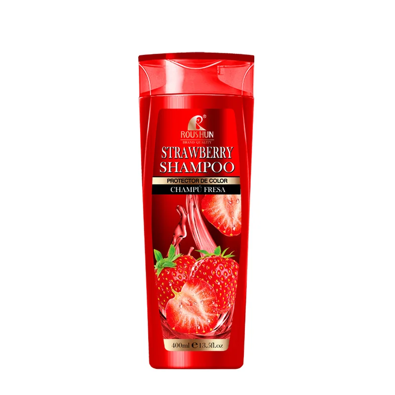 

ROUSHUN Hair Shampoo and Conditioner Strawberry Natural Apple Adults Female 400ml with ISO22716,GMPC Certification, White cream