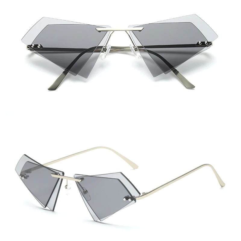

Triangle Sunglasses Fashion Retro Vintage Candy Colors Double Lens Woman, Any color customized
