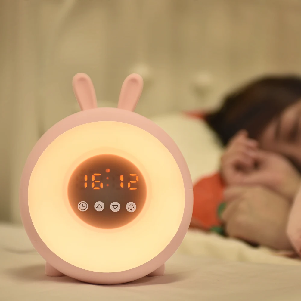 

Baby Room Decor 7 Color Changing Kids Nursery Wake Up Lamp Sleep Clock Trainer