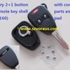 new uncut 2+1 button remote key shell for chry (with conductive parts )