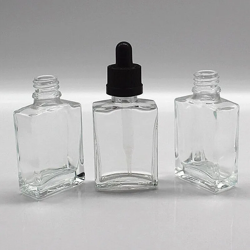 1 Oz 30ml Clear Rectangular Glass Dropper Bottle Also Can Match A