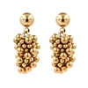 Kaimei 2018 European and American handmade jewelry small round gold grape fruit earring korean metal ball beaded earrings women