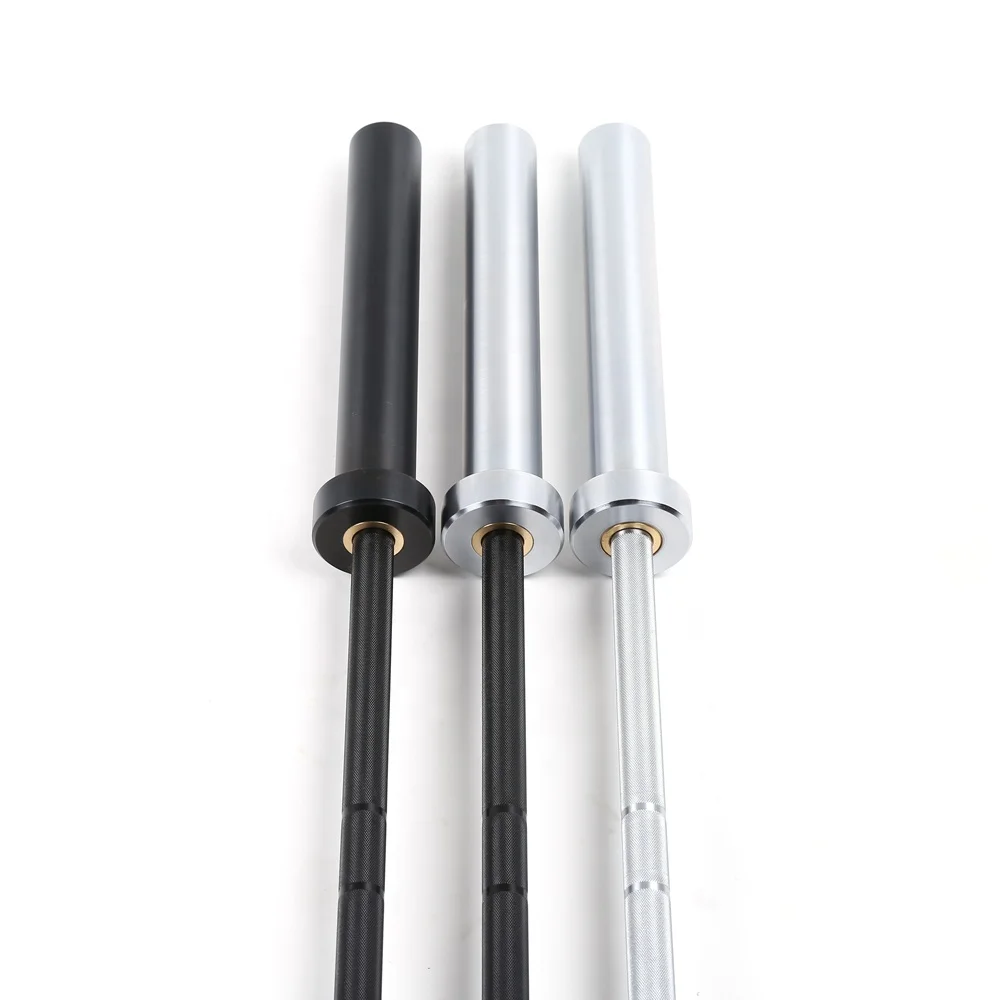 

Black chrome weightlifting bar for free weight training