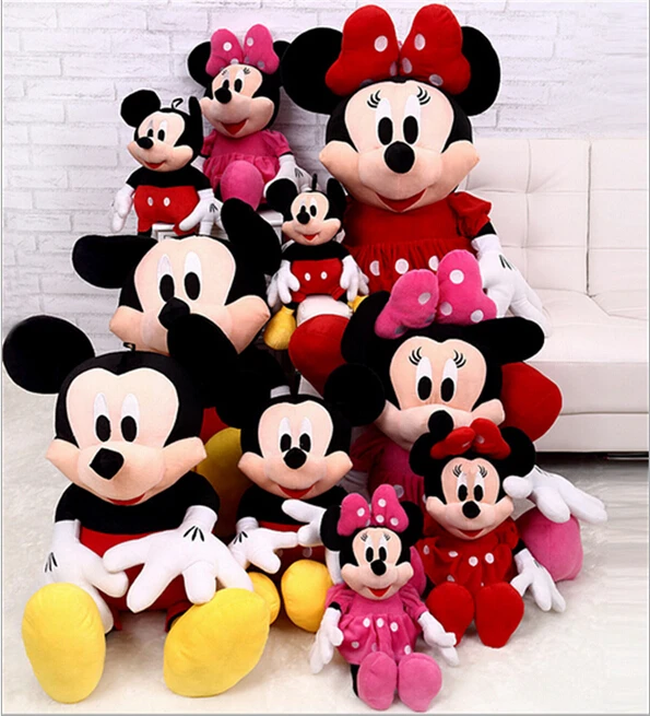 mickey mouse and minnie mouse soft toys
