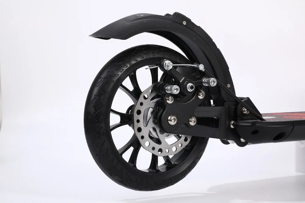 Oxelo Folding 200mm Big Pu 2 Wheel Adult Kick Scooter With Hand Disc