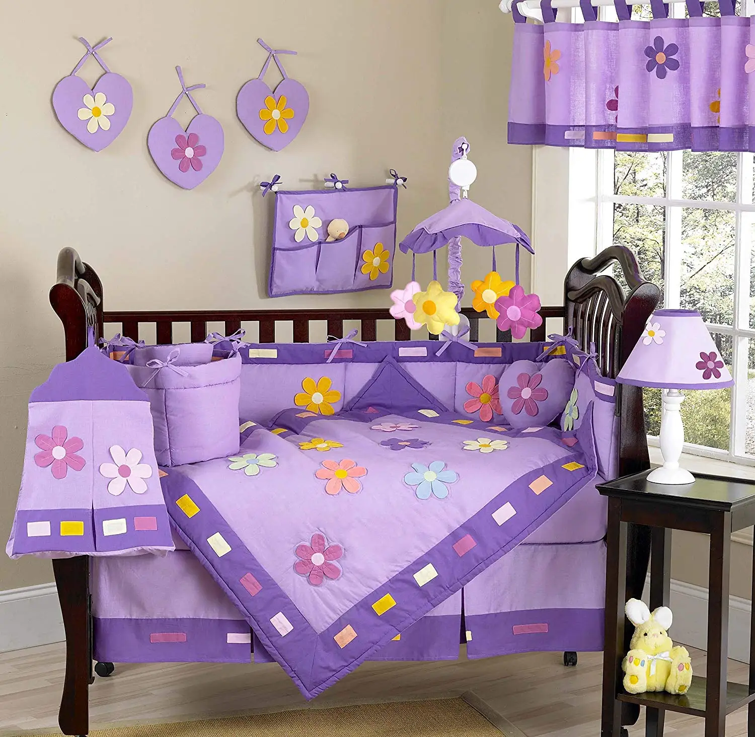 purple cot bedding