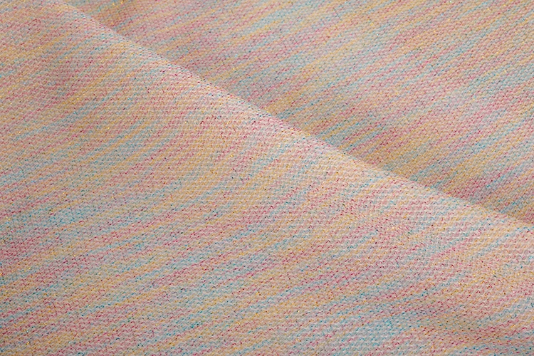 Mesh Fabric Wholesale 4 Way Stretch Shiny Lurex Stripe Knit Moonlight