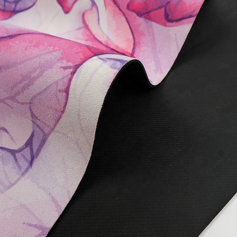 
High quality eco friendly natural rubber non slip custom logo suede yoga mat 