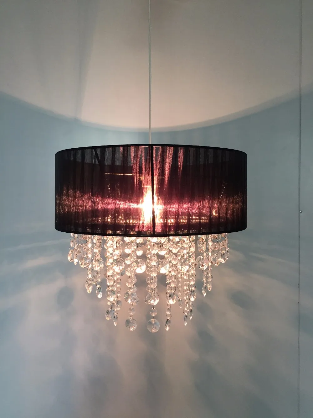 Black Pleated Ceiling Light Natural Lampshade Oem Lamp Shade For