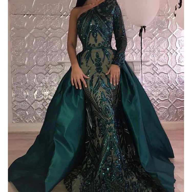 evening gown with overskirt