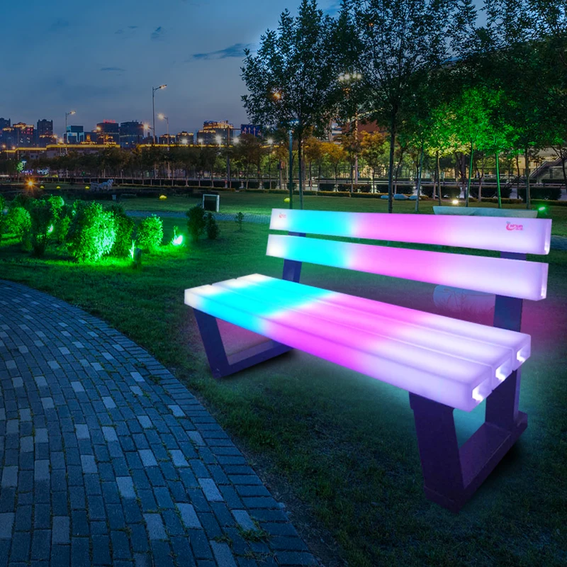 Colorful Event Bench Outdoor Chair Furniture Led Park Outdoor Bench